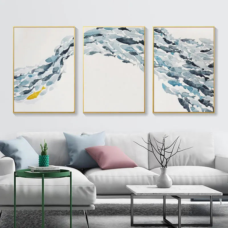 Nordic Simple Abstract Fish Group