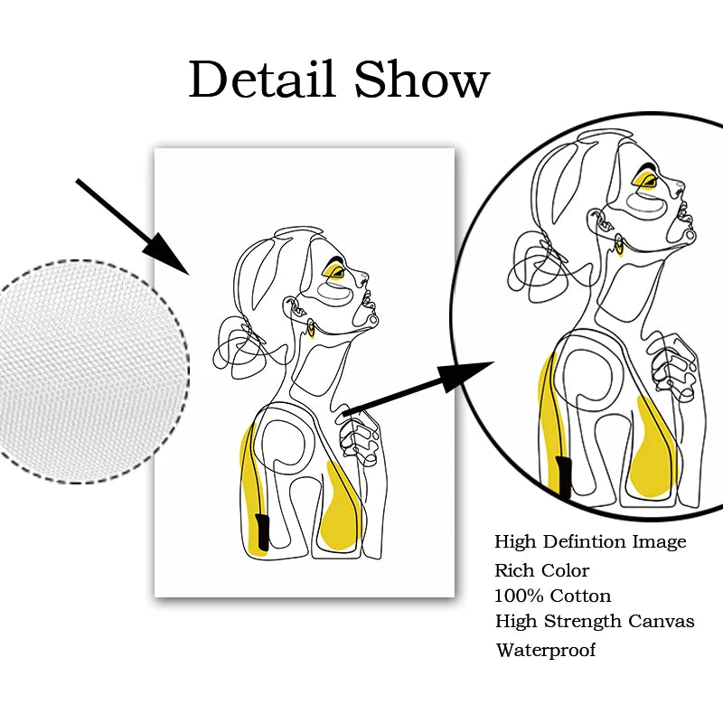 Abstract Women Line Drawing Nordic Poster&Prints Modern