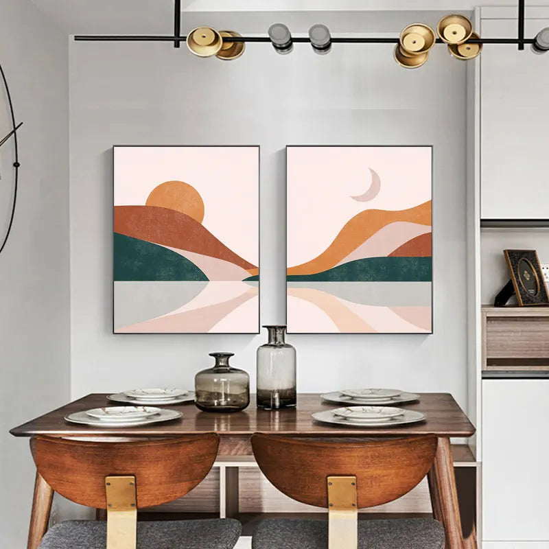 Norév Nordic Boho Decor Poster Abstract Color Block Landscape