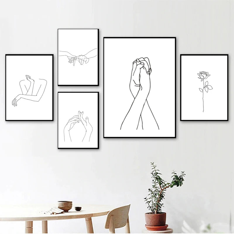 Abstract Women Line Drawing Nordic Poster&Prints Modern