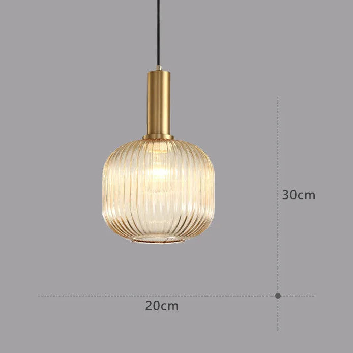 Guérip Retro Striped Glass Pendant Light