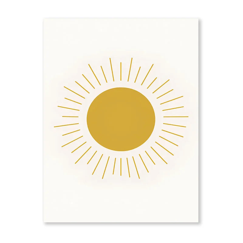 Nordic Minimalist Poster Surfing Sun Waves Print