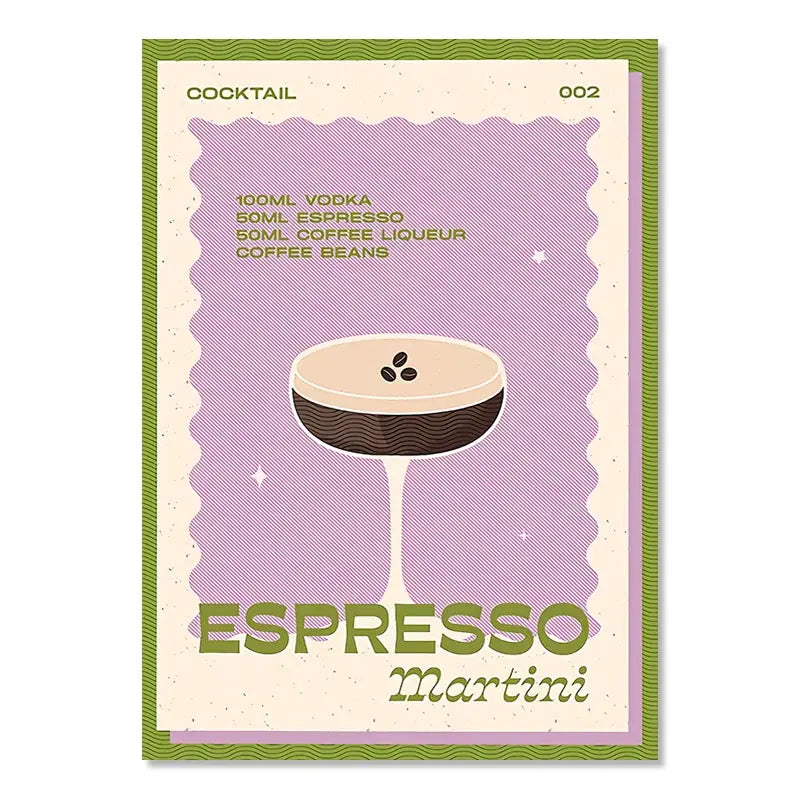 Cocktail Mojito Juice Drinks Bar Vintage Wall Art