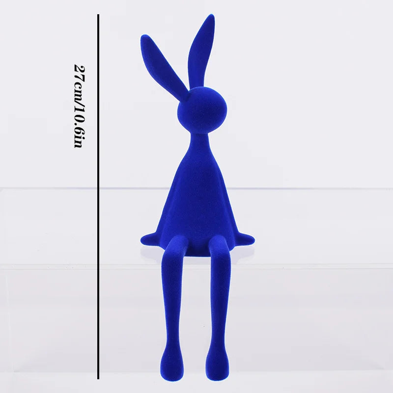 Norév Nordic Home Decorate Flocking Rabbit Statue Christmas Room Decor
