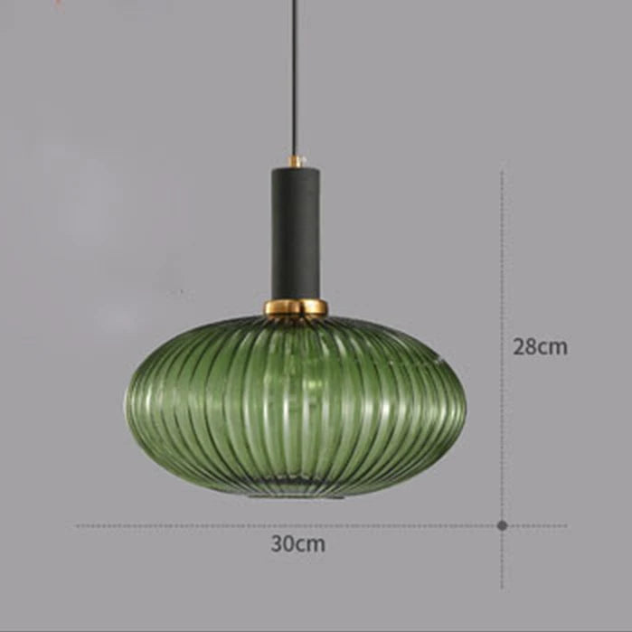 Guérip Retro Striped Glass Pendant Light