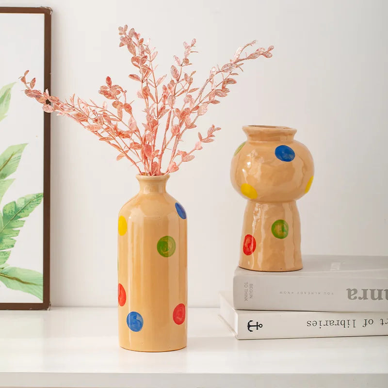 Norév Ceramic Vase Beige Pop Art