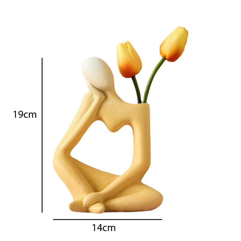 Guérip Ceramic Thinker Vase Girl Ornament Nordic Vase