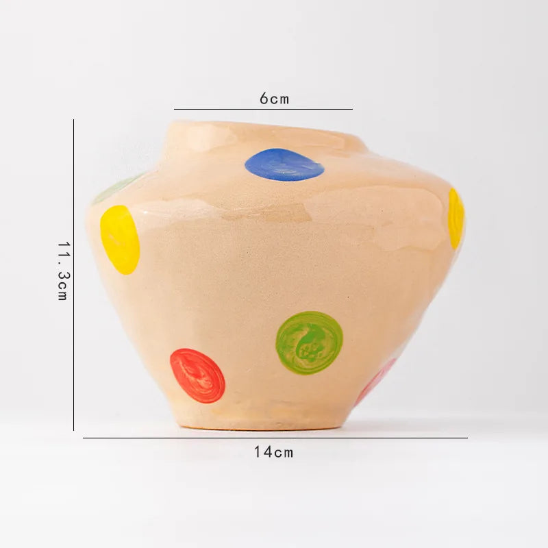 Norév Ceramic Vase Beige Pop Art