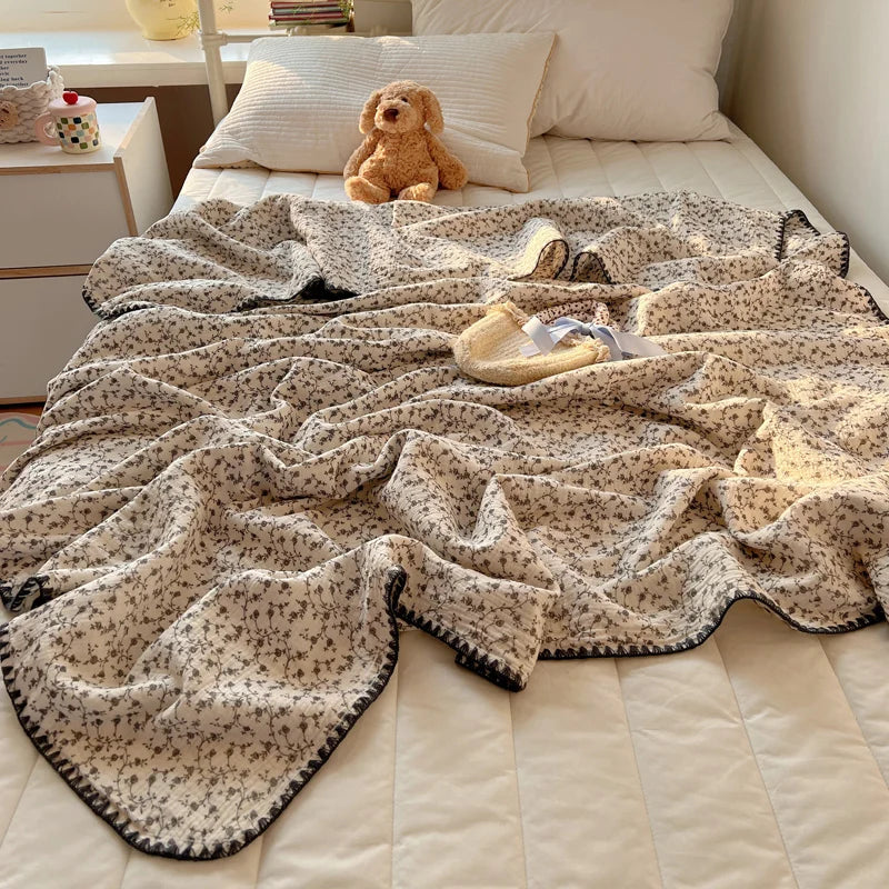 Printed Cotton Muslin Throw Blanket