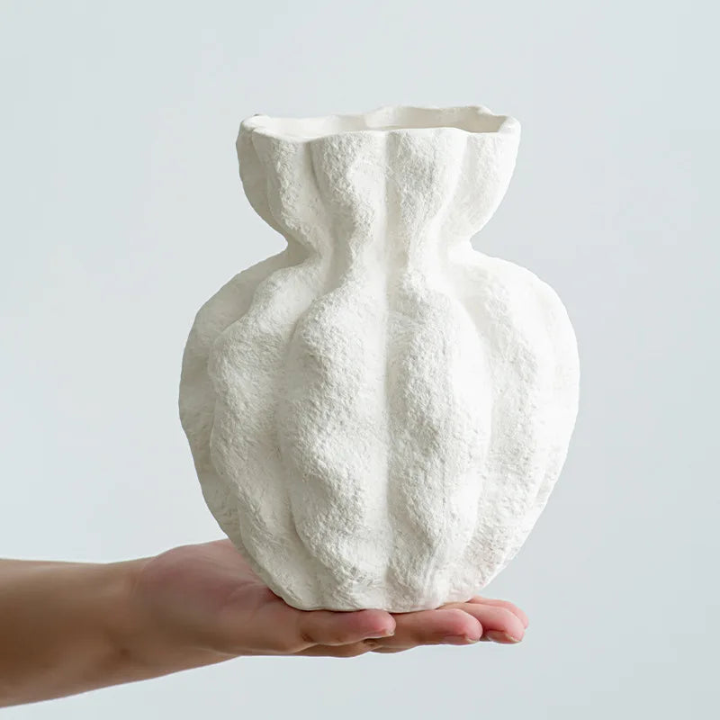Norév Nordic White Ceramic Vase Centerpiece Ornament