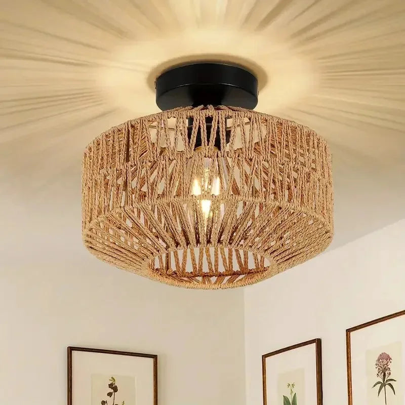 Guérip IRALAN - Handcrafted Woven Ceiling Light in Natural Boho Style