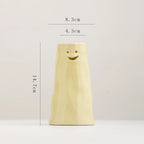 Norév Cream Yellow Ceramic Bud Vase with Funny Face