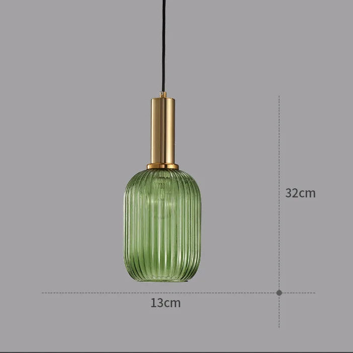 Guérip Retro Striped Glass Pendant Light