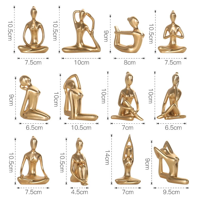 Norév 12 Styles Abstract Art Resin Yoga Poses