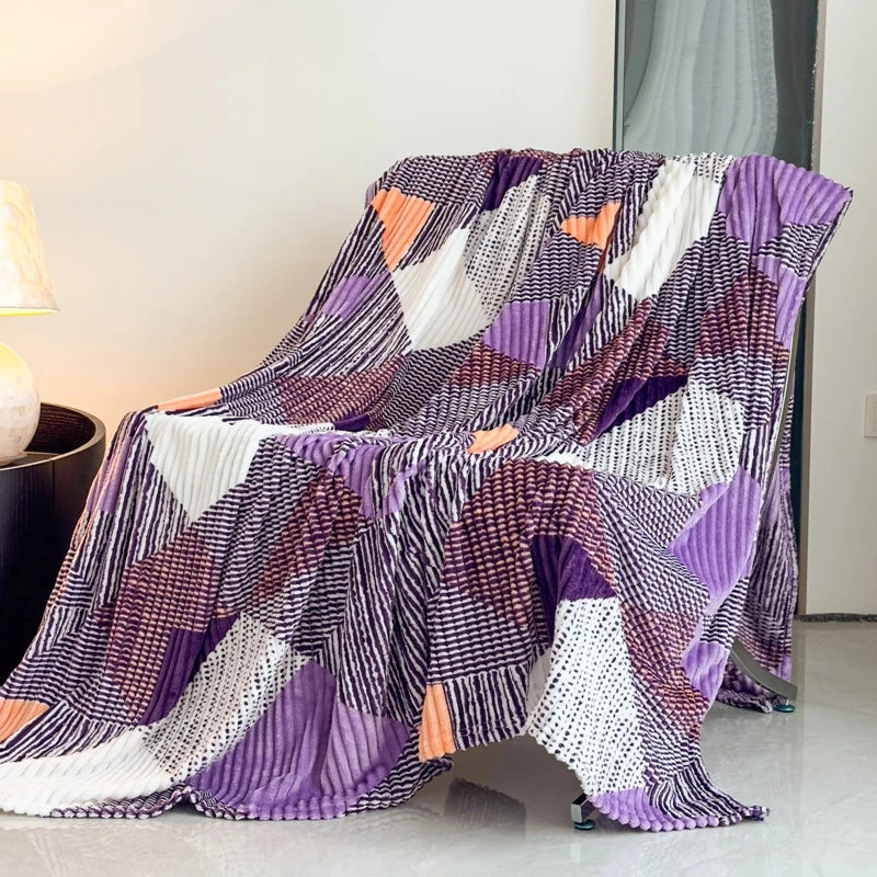 Geometric Flannel Throw Blanket
