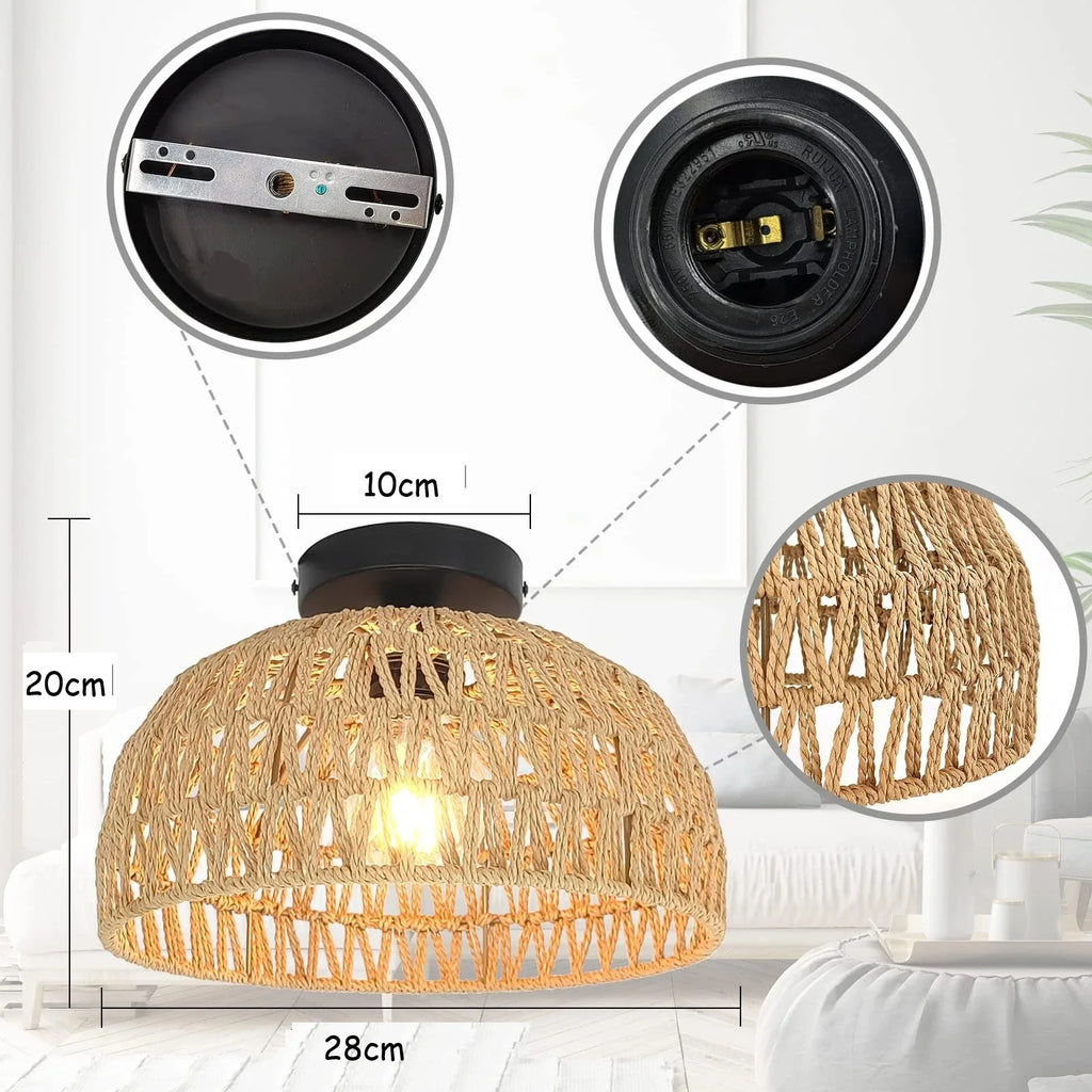 Guérip Handwoven Rattan Ceiling Lamp