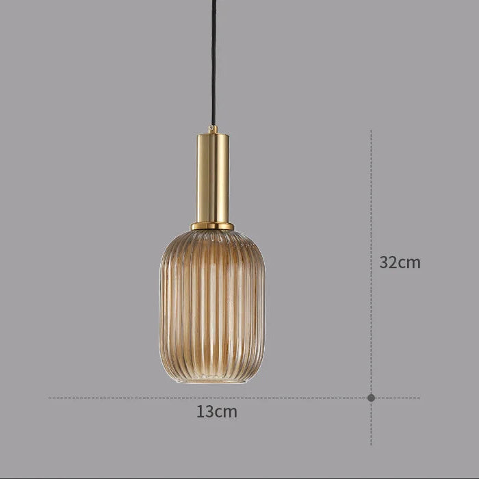 Guérip Retro Striped Glass Pendant Light