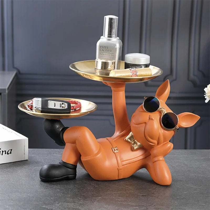 Guérip Relaxed Bulldog Tray Sculpture