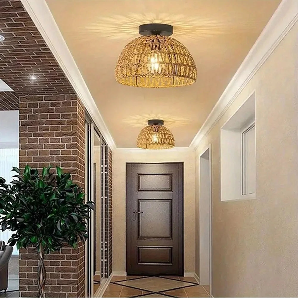 Guérip Handwoven Rattan Ceiling Lamp