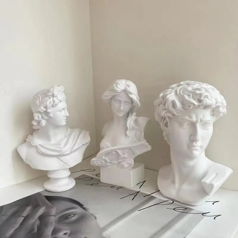 Guérip David Statue Head Portraits Mini Gypsum Michelangelo