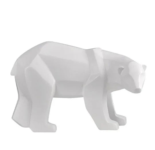 Norév Bear Sculpture Geometric Resin Polar Bear
