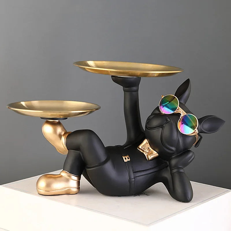Guérip Relaxed Bulldog Tray Sculpture