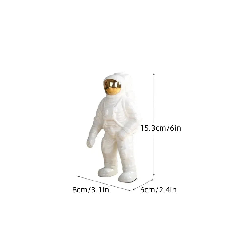 Norév Porcelain Astronaut Vase Figurines Bookshelves