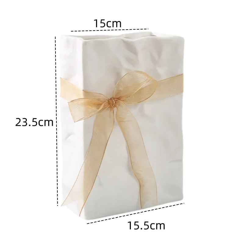 Norév Ceramic Paper Bag Vase