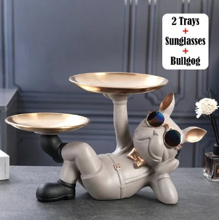 Guérip Relaxed Bulldog Tray Sculpture