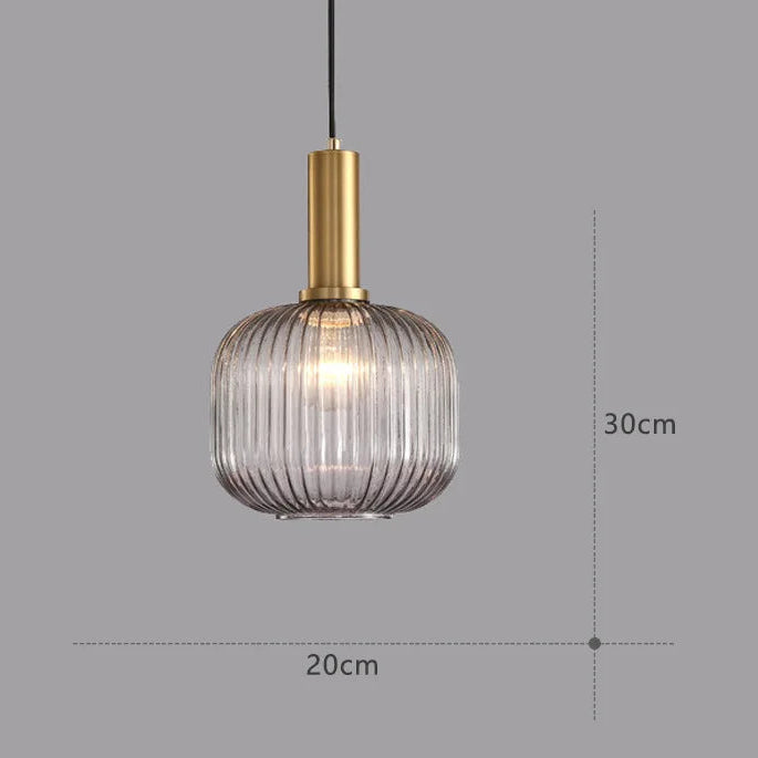 Guérip Retro Striped Glass Pendant Light