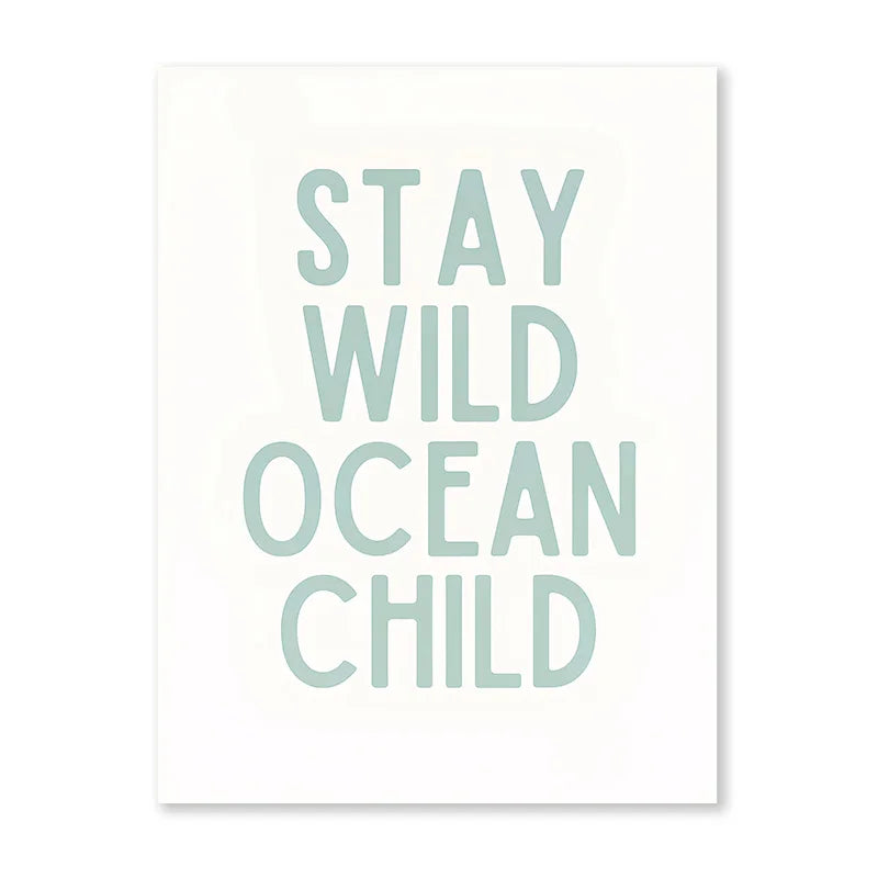 Nordic Minimalist Poster Surfing Sun Waves Print