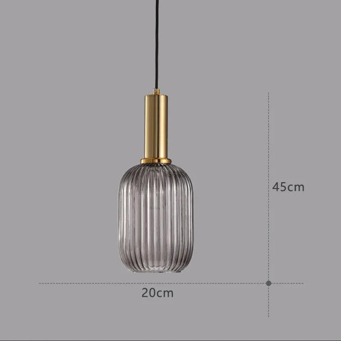 Guérip Retro Striped Glass Pendant Light