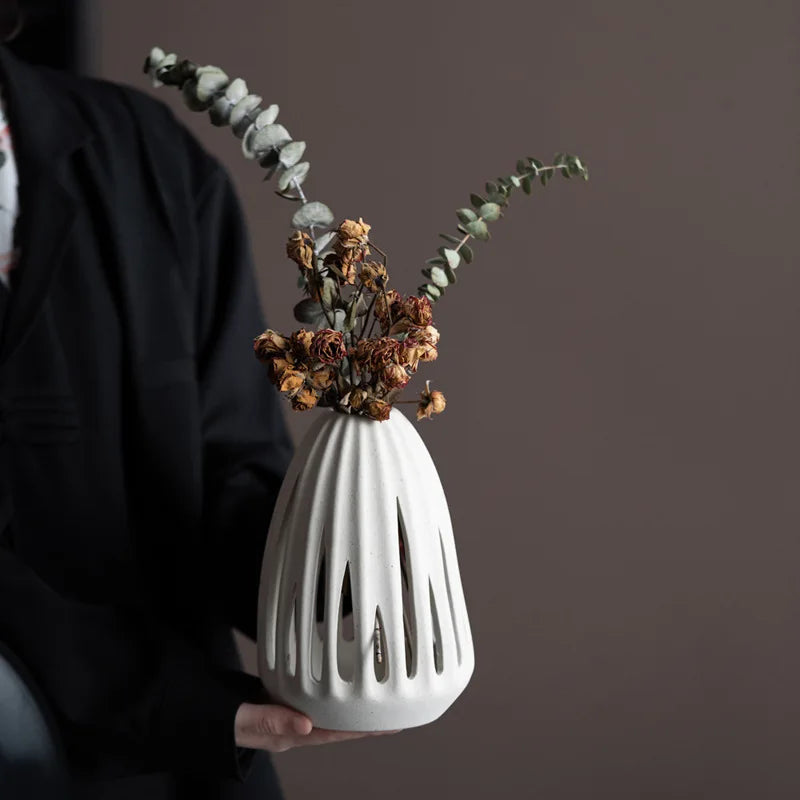 Norév Ceramic Hollow Vase for Dried Flowe