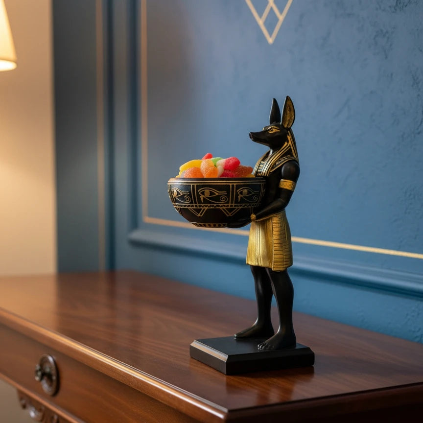 Guérip Anubis Guardian Bowl Sculpture