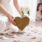 Norév Gold White Heart Shape Ceramic Vase Set Modern Luxury