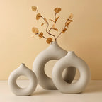 Norév Nordic Ceramic Vase Pampas Grass Donuts