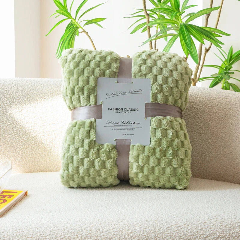 Textured Flannel Throw Blanket