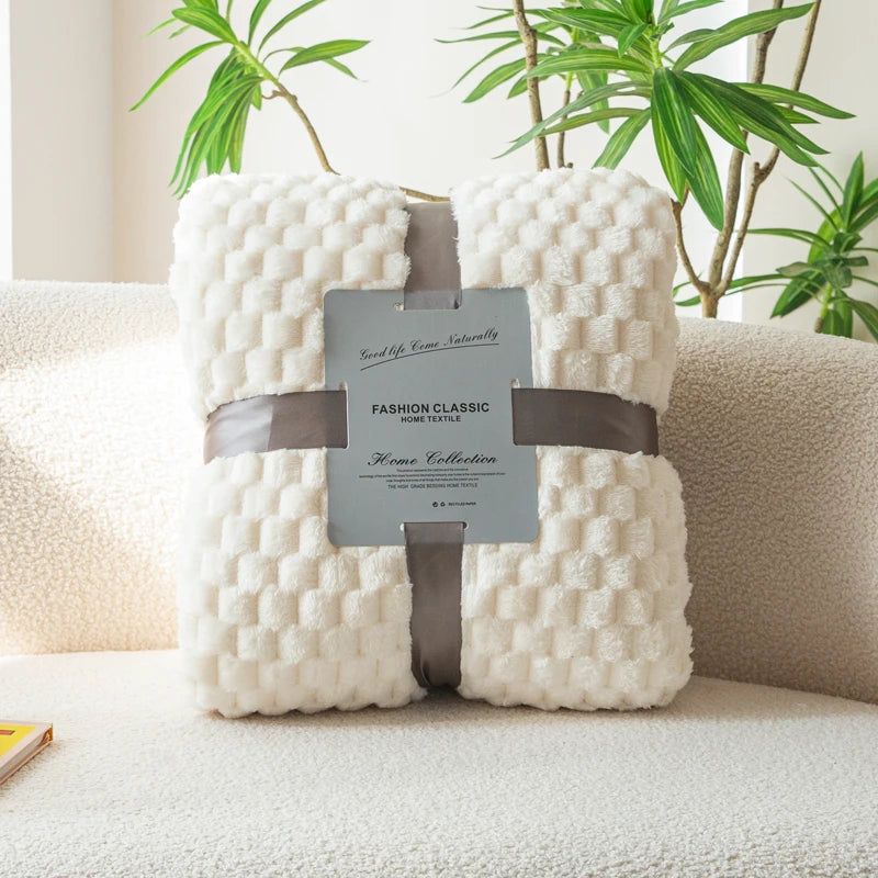 Textured Flannel Throw Blanket