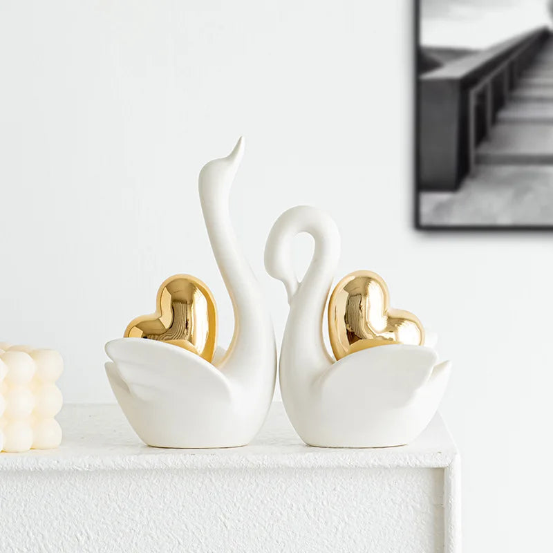 Guérip Swan Couple Love Sculptures