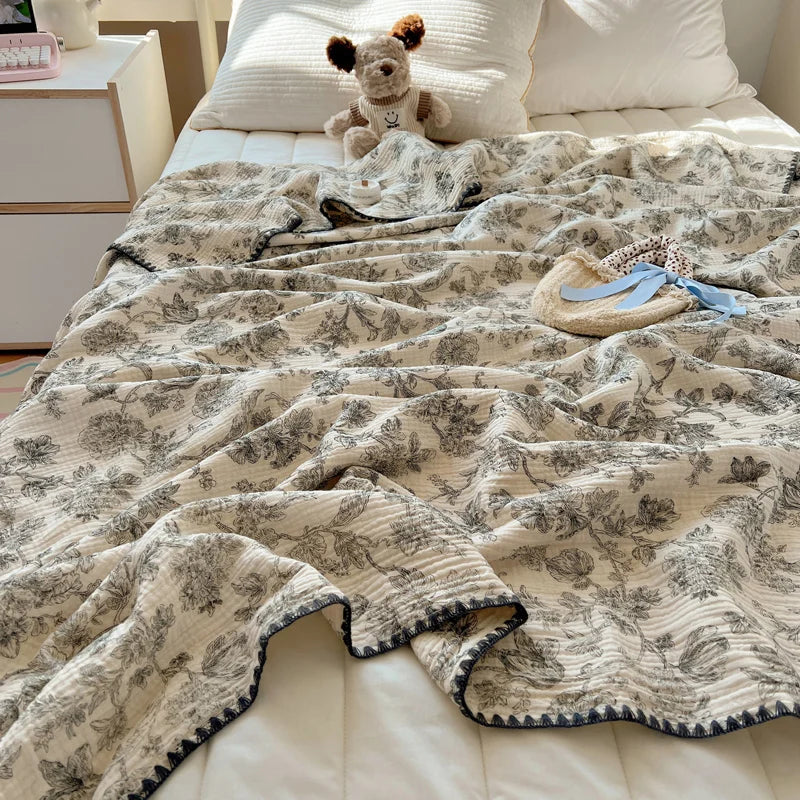 Guérip 1pc Blanket 100% Cotton Sofa Towel Adults Kids Blankets Cartoon