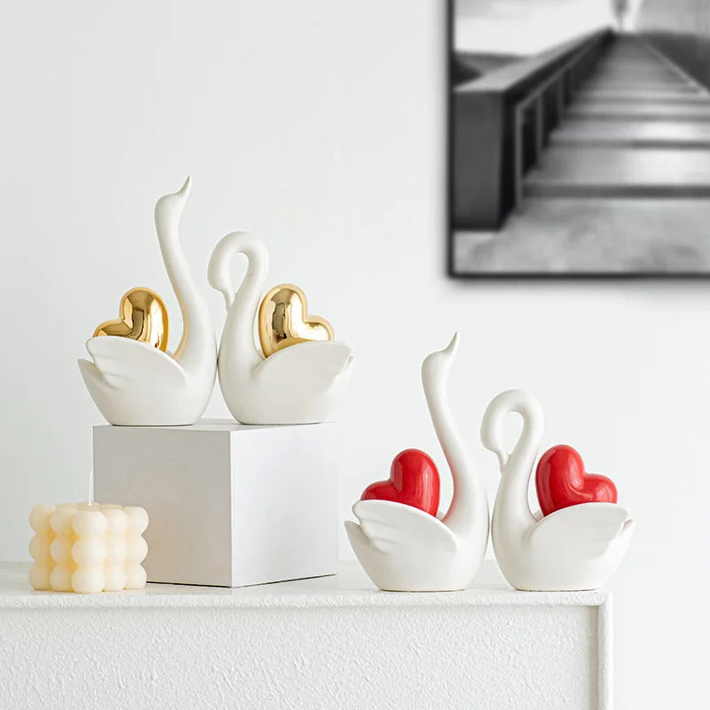 Guérip Swan Couple Love Sculptures