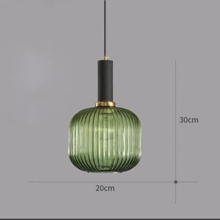 Guérip Retro Striped Glass Pendant Light