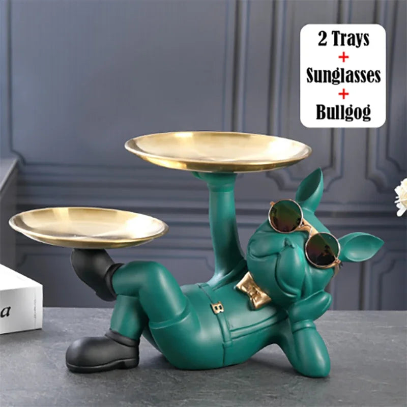 Guérip Relaxed Bulldog Tray Sculpture