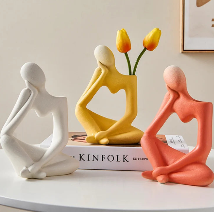 Guérip Ceramic Thinker Vase Girl Ornament Nordic Vase