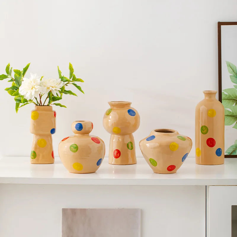 Norév Ceramic Vase Beige Pop Art