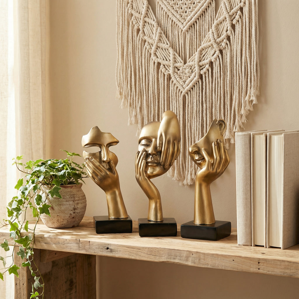 Abstract Face & Hand Sculpture