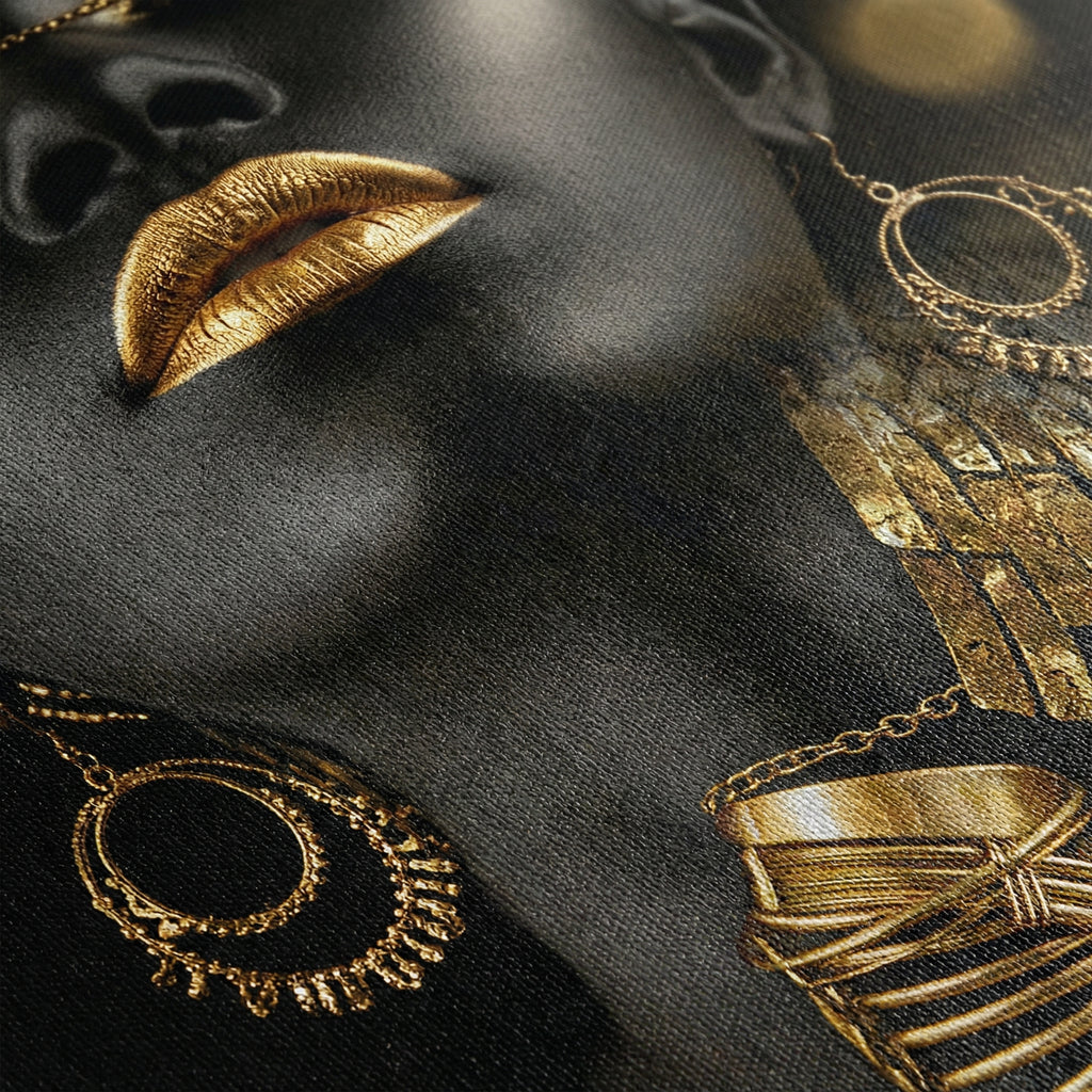 Golden Noir Triptych Wall Art