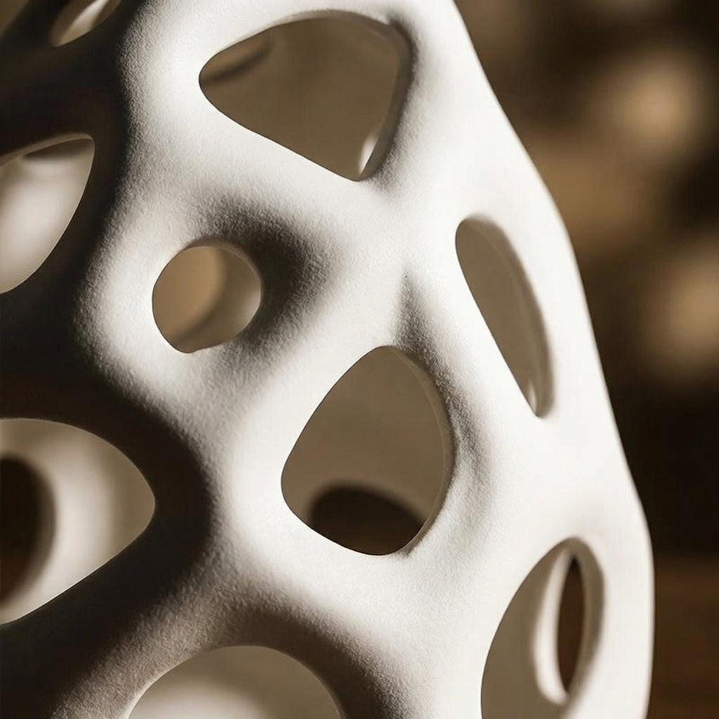 Sculptural Hollow Ceramic Tabletop Vase
