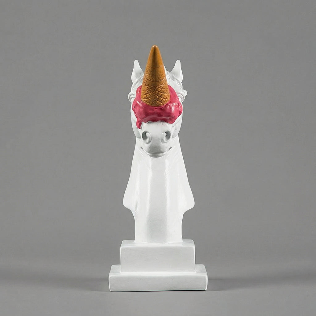 Ice Cream Unicorn Bust Sculpture
