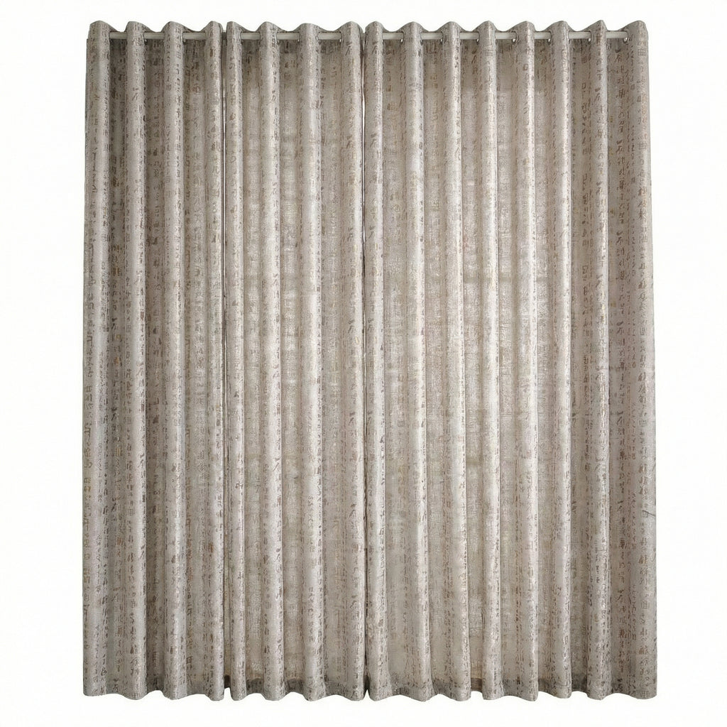 Calligraphy Print Sheer Curtain Panel